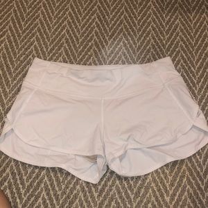 White lulu lemon running shorts